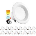 Luxrite 4" LED Recessed Can Lights 5 CCT Selectable 2700K-5000K 10W (60W Equivalent) 750LM Dimmable 16-Pack LR23790-16PK